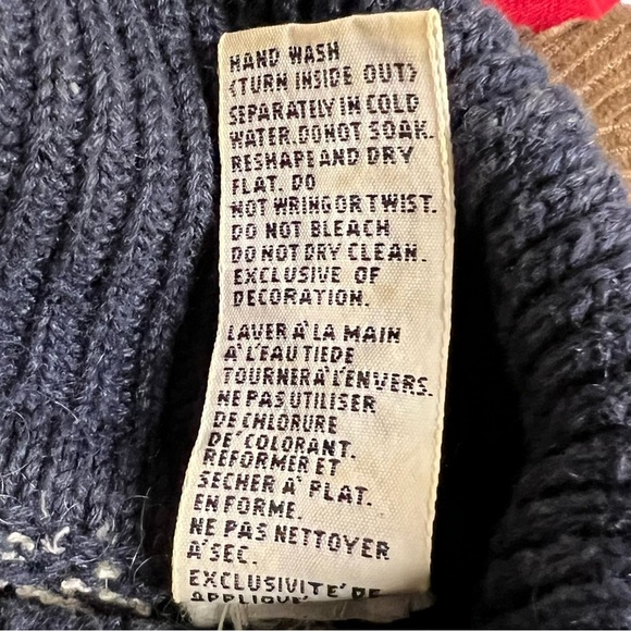 Vintage Marisa Canvas Indigo Fairisle Turtleneck Sweater Size XL - Picture 5 of 5